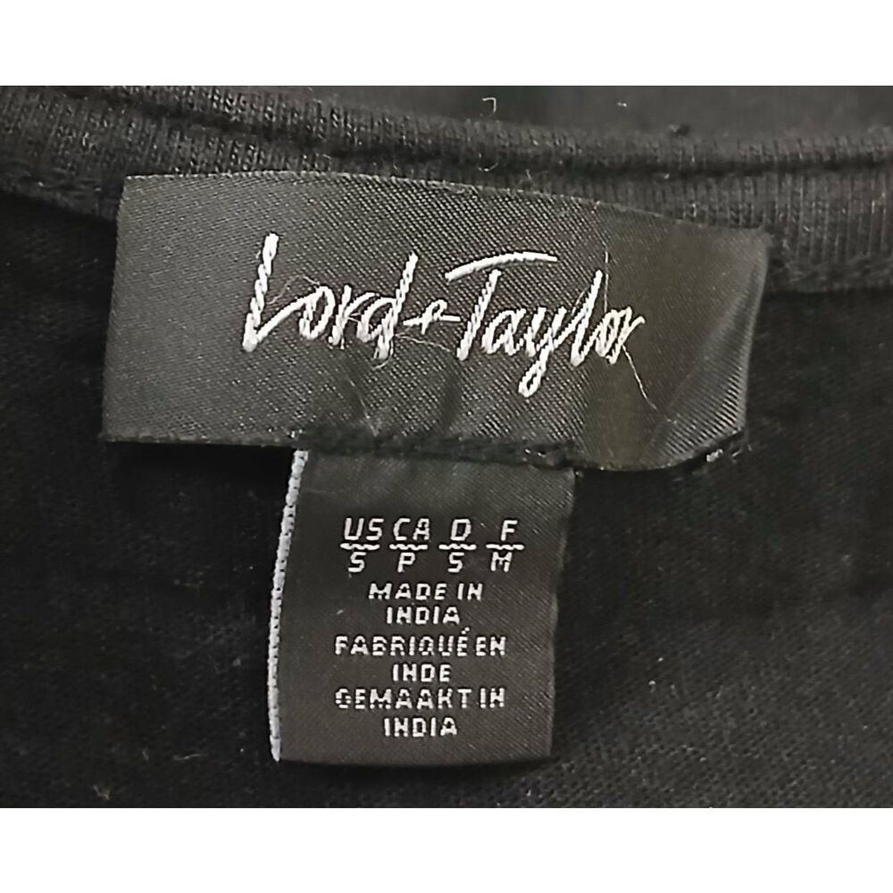 Lord Taylor womens small black shift dress soft modal black tan stretch - Picture 7 of 9